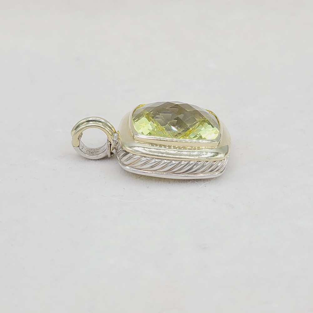David Yurman Albion 20mm Lemon Citrine Pendant Enhancer With 18k Gold - Picture 6 of 7